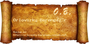 Orlovszky Berengár névjegykártya